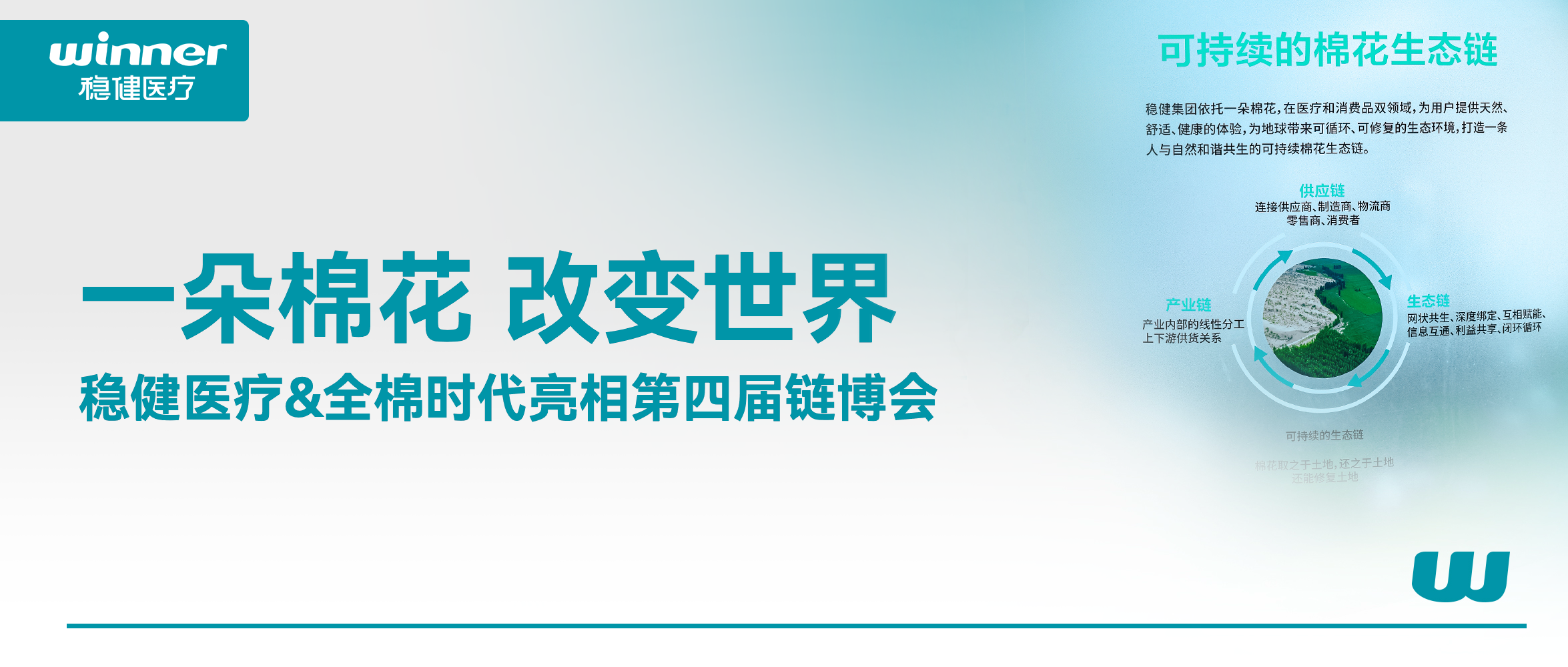 取之自然，，，，，，，，回馈自然，，，，，，，，共建棉花可一连的生态链